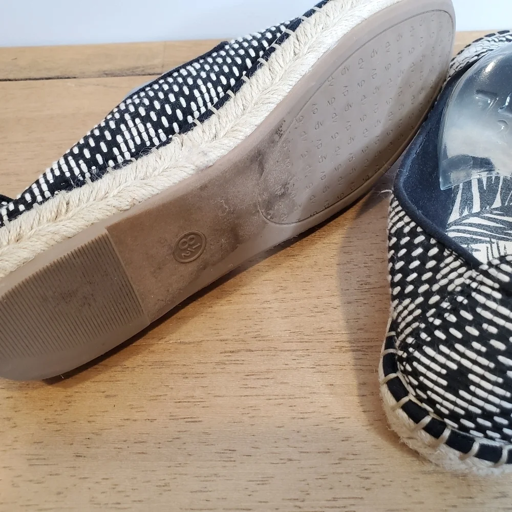 Dolce Vita Black & White Woven Espadrille Slip-Ons